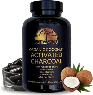 Activated Coconut Charcoal Capsules- Supports Health - Vegan, Organic, Non-GMO, No Additives - X-Large Bottle 210 Count