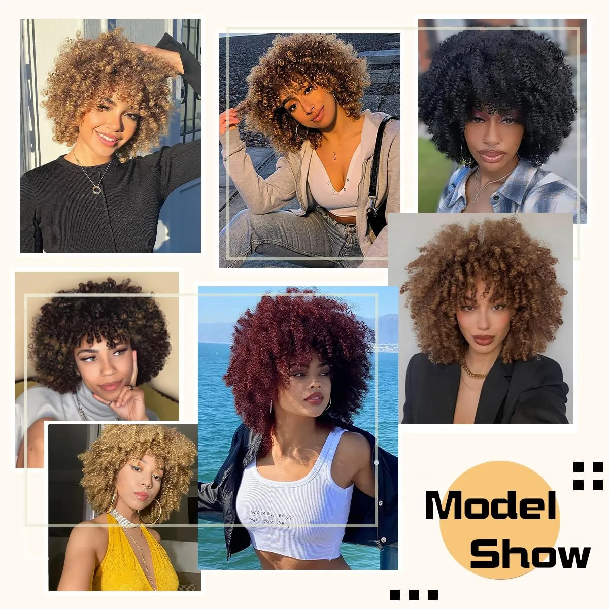 Afro Curly Green Wigs for Black Women 10 Inches 230g/Piece Heat Resistant Machine Made Synthetic Short Kinky Curly Hair Wig with Bangs for 70s Party Cosplay (Dark Green)