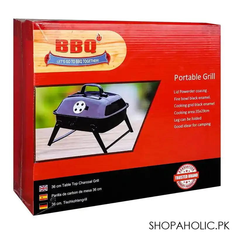 AJF Portable BBQ Grill, Cooking Area 13.78 X 11.42 & Table Top Charcoal Grill 14.17 Inches, Foldable Legs, Ideal For Camping