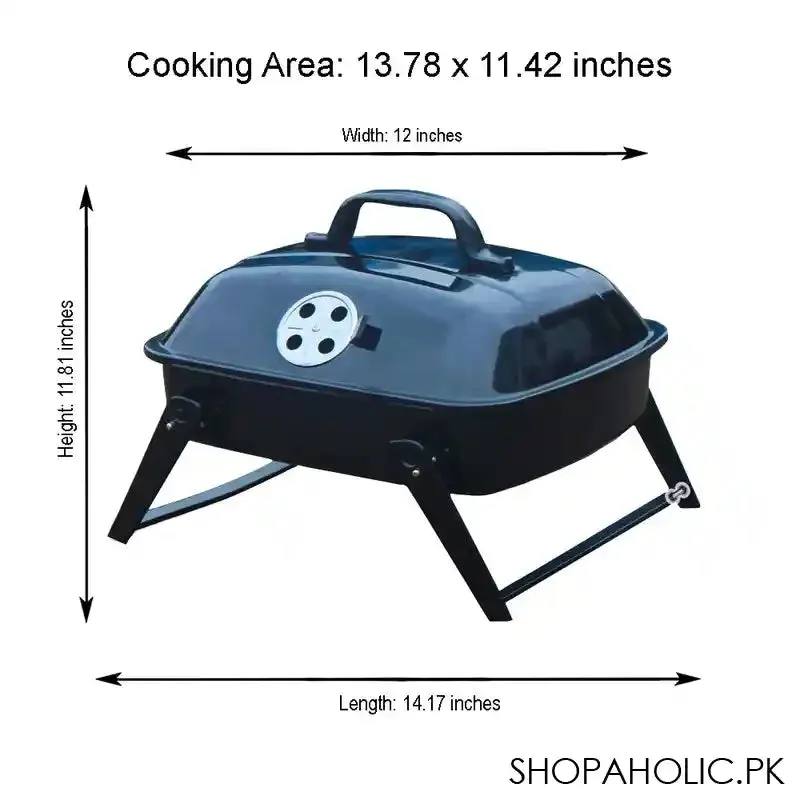 AJF Portable BBQ Grill, Cooking Area 13.78 X 11.42 & Table Top Charcoal Grill 14.17 Inches, Foldable Legs, Ideal For Camping