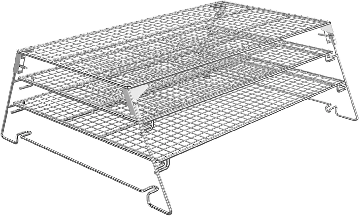 AJinTeby Foldable Sliding 3 Tiered Jerky Rack Warming Rack, Extension Cooking Space, Fits for 21" Depth Traeger and Other Wood Pellet Grills/Gas Grills/Grill Grate