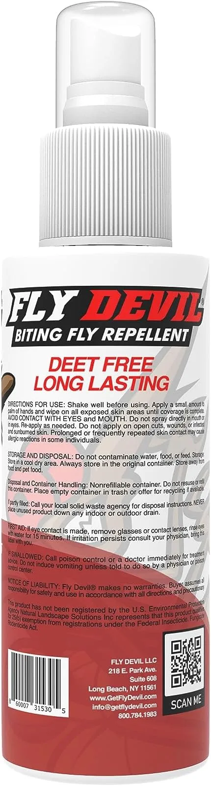 All Natural Biting Fly Spray Insect Repellent for Mosquitoes, Gnats, No-See-Ums, Green Flies, Fleas, Ticks and All Biting Flies - No Deet Formula - Made in USA