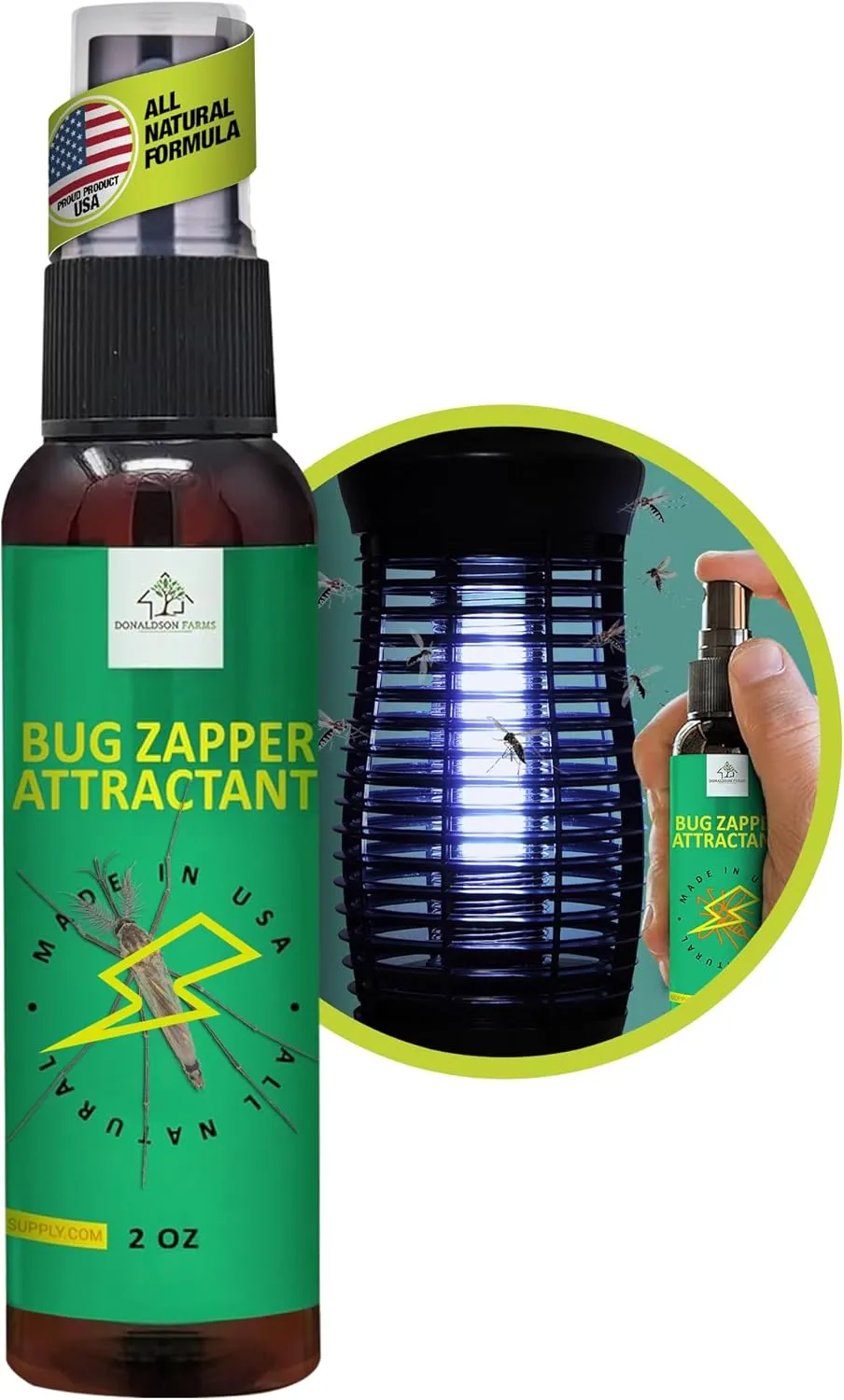 All-Natural Bug Zapper Attractant Spray - Mosquito and Insect Lure - Octenol Substitute for Bug Trapping, 2oz