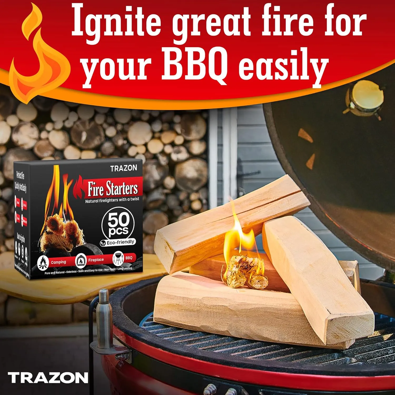All Natural Wood Fire Starters: Fireplace Camping Charcoal Starter Grill BBQ Chimney Wood Stove Campfires Fire Pit. Fatwood Sticks. Camp Firestarter, Fire Tools. Fire Starter Outdoor/Indoor/Travel