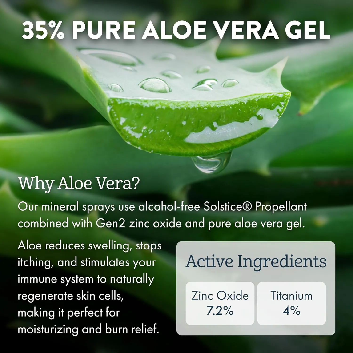 Aloe Up Continuous Mineral Sunscreen Spray SPF 30 - Alcohol-Free Broad Spectrum UVA/UVB Sunscreen Protector for Face and Body - With Gen2 Zinc Oxide and Aloe Vera - Dries Clear - Reef Safe - 4.5 Oz