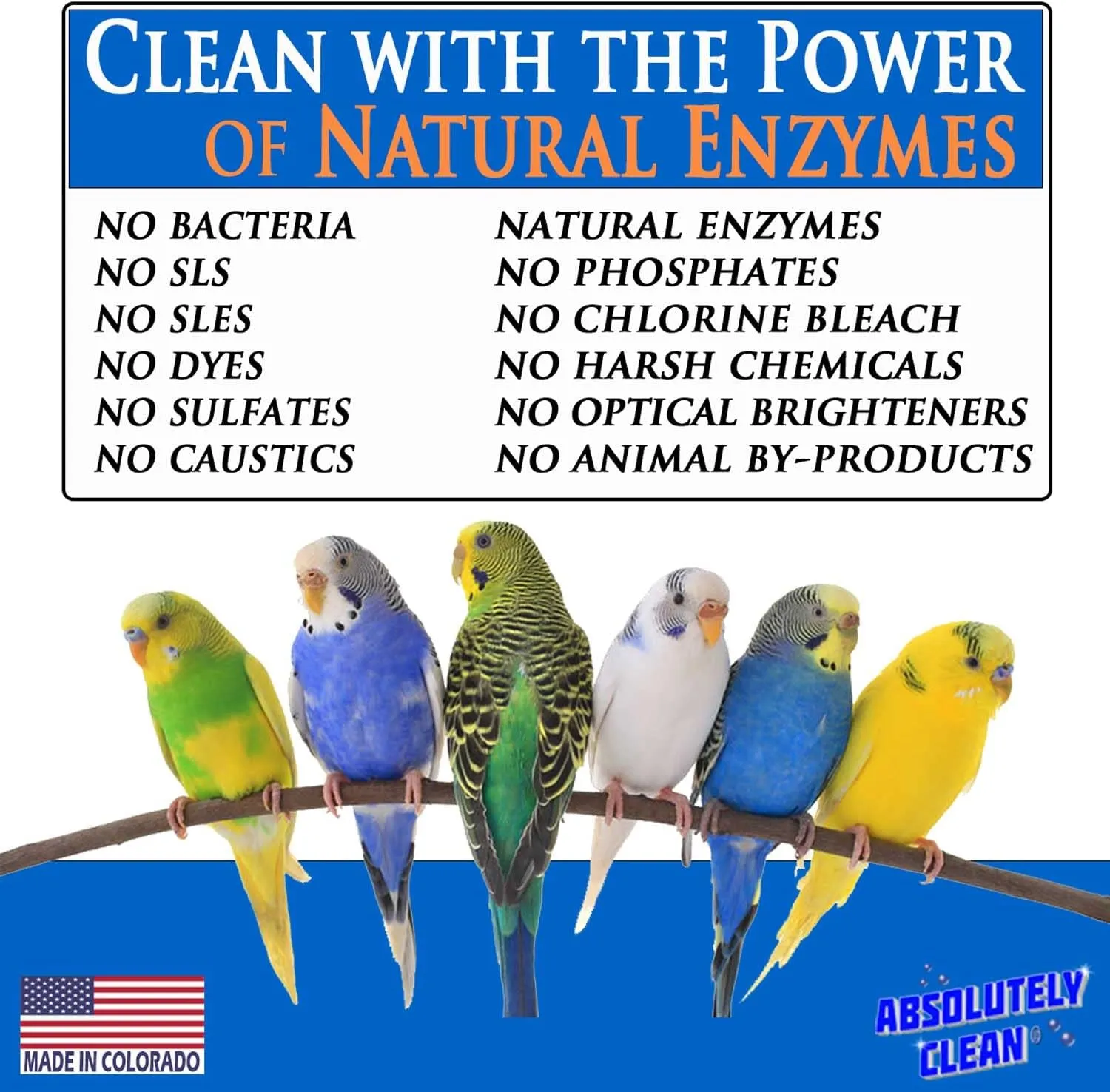 Amazing Bird Cage Cleaner and Deodorizer - Just Spray/Wipe - Safely & Easily Removes Bird Messes Quickly and Easily - Made in The US (32oz Spray Bottle)