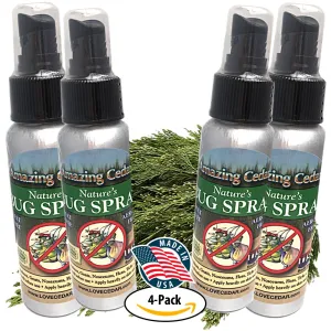 Amazing Cedar™ All Natural Mosquito Bug Spray For Kids, Pets, Whole Family-Go Anywhere Travel Bottles