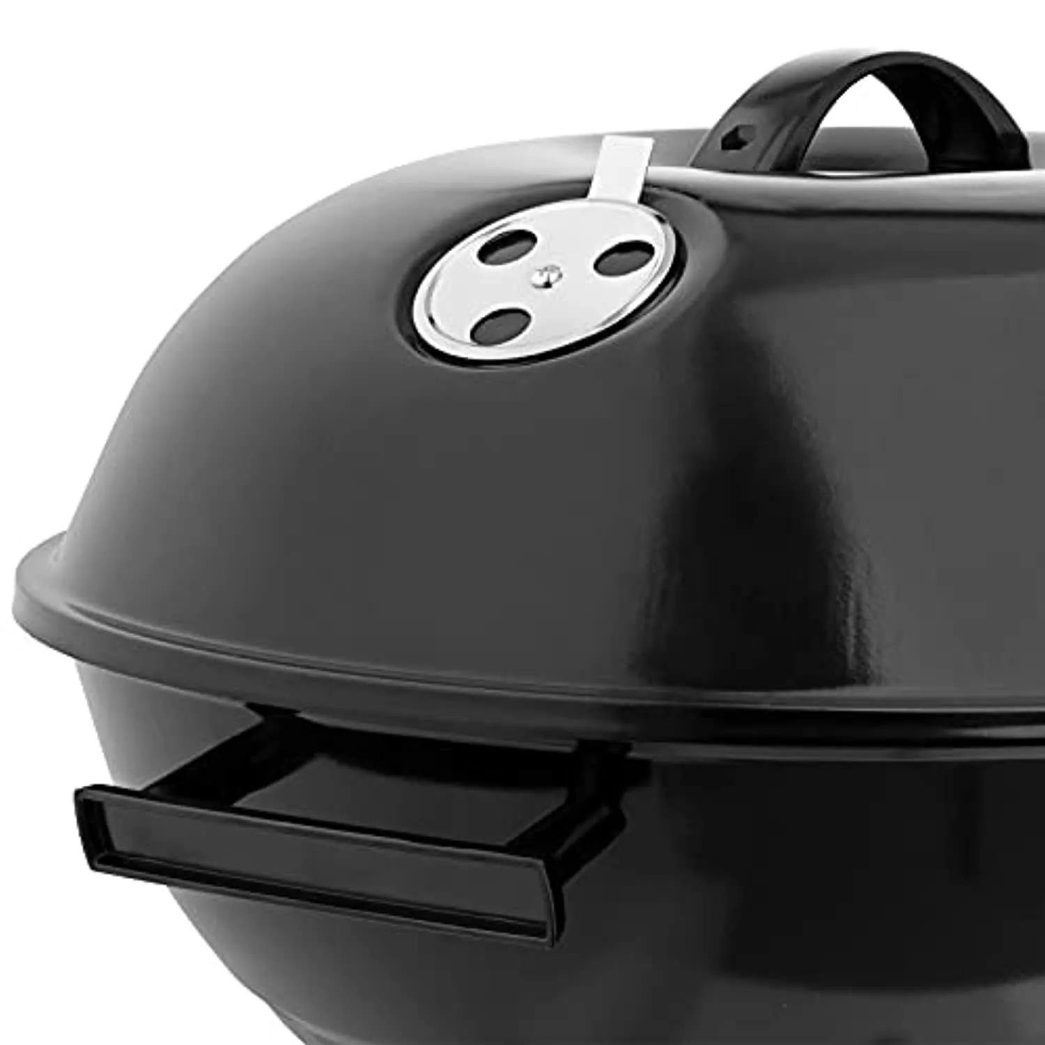American BBQ Grill Porcelain Enamel Fire Bowl & Lid - Iron Charcoal Cooker for Outdoor Grilling, Camping, Beach Trips, Barbecues - Portable Coal Smoker for Meat, Steak - Medium, 48x44x72cm