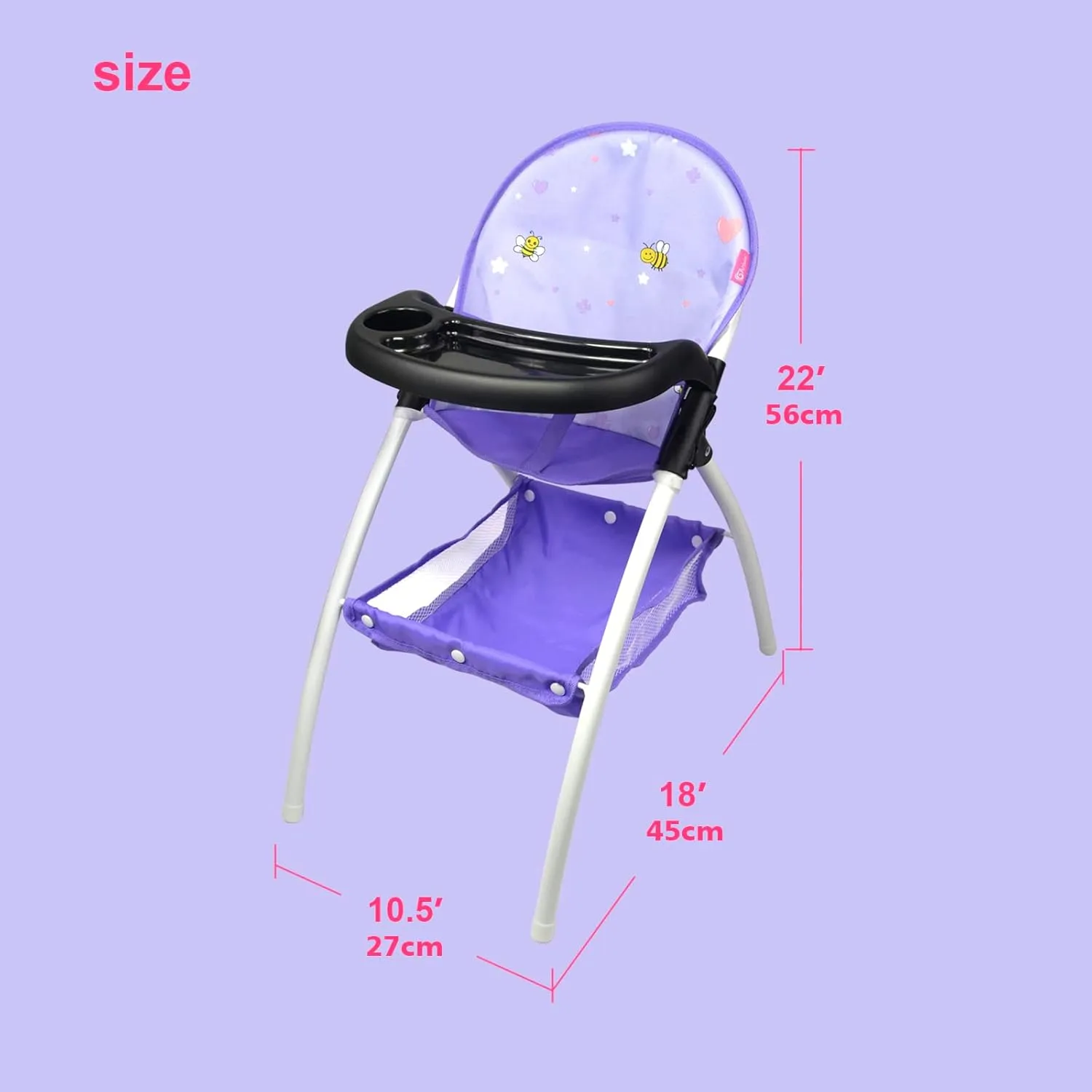 Anivia Baby Doll High Chair, Toy High Chair for Baby Doll (DH010A Purple)