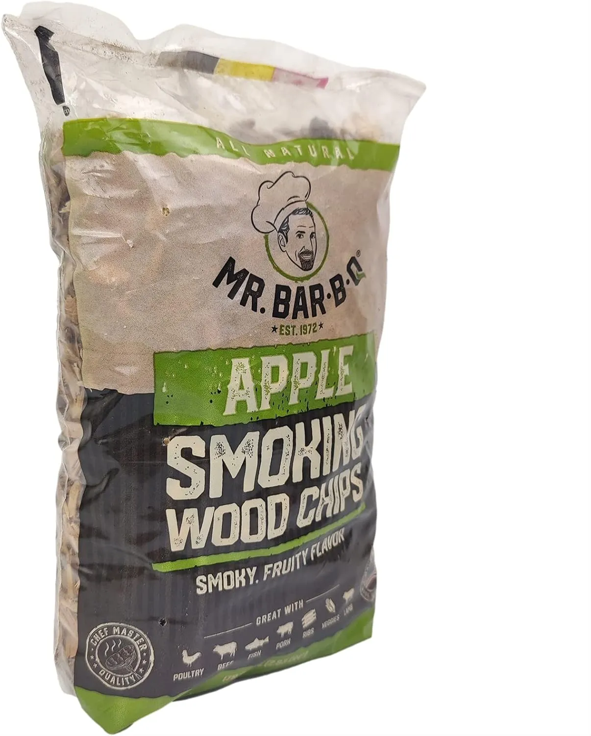 Apple Wood Smoker Chips, Wood Chips for Smokers, Alternative for Charcoal Briquettes Can be Use on Gas, Charcoal Grills, 100% Natural Apple Flavor for Grilling, BBQ, Camping by Mr. Bar-B-Q(1.6 Lb Bag)