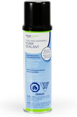 Aquascape Pond & Waterfall Foam Sealant, Black Polyurethane Spray Foam for Rock Gaps and Water Flow Control, 12 oz, 82002