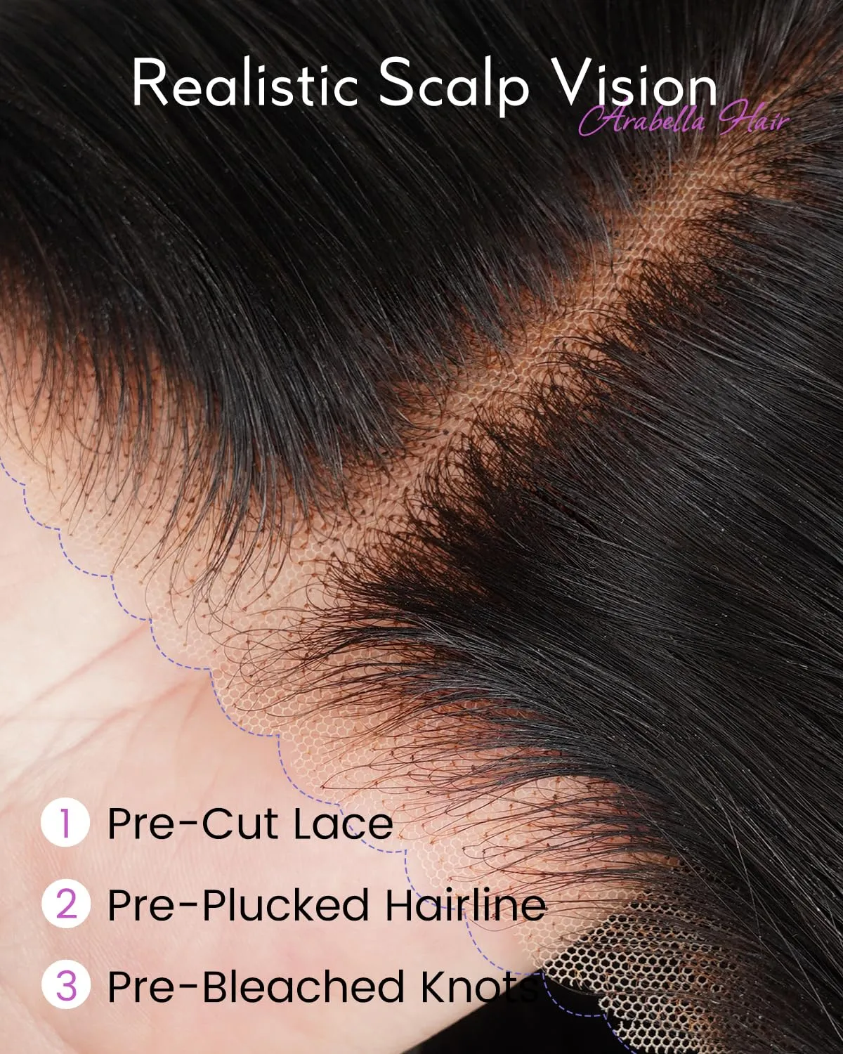 Arabella 200% Density 6X5 Bob Wig Human Hair Ready to Go Glueless Wig Human Hair Pre plucked Pre Cut 12A Real Pre Plucked Bleached Knots Lace Front Bob Wig 12Inch