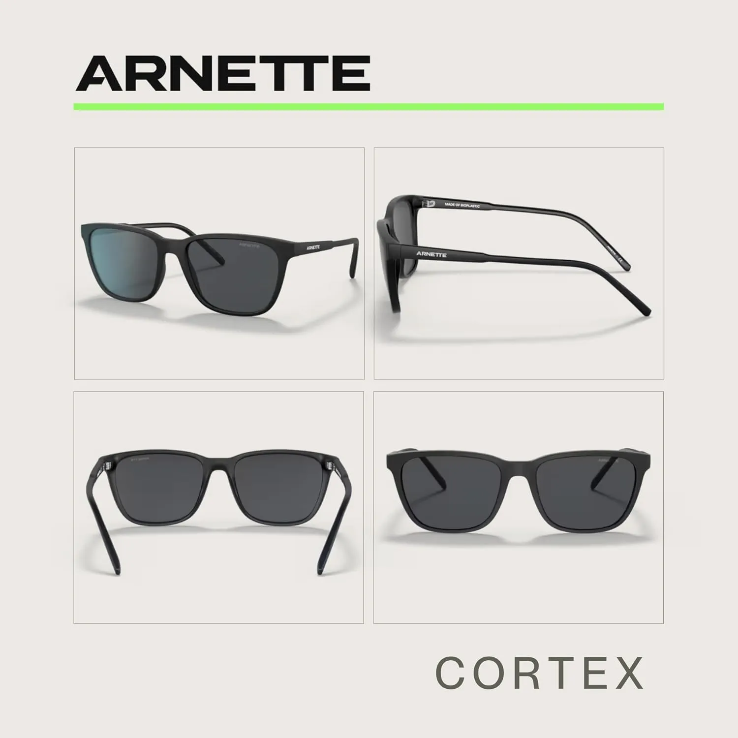 ARNETTE Cortex AN4291 Square Sunglasses for Men for Women   BUNDLE With Designer iWear Complimentary Eyewear Kit