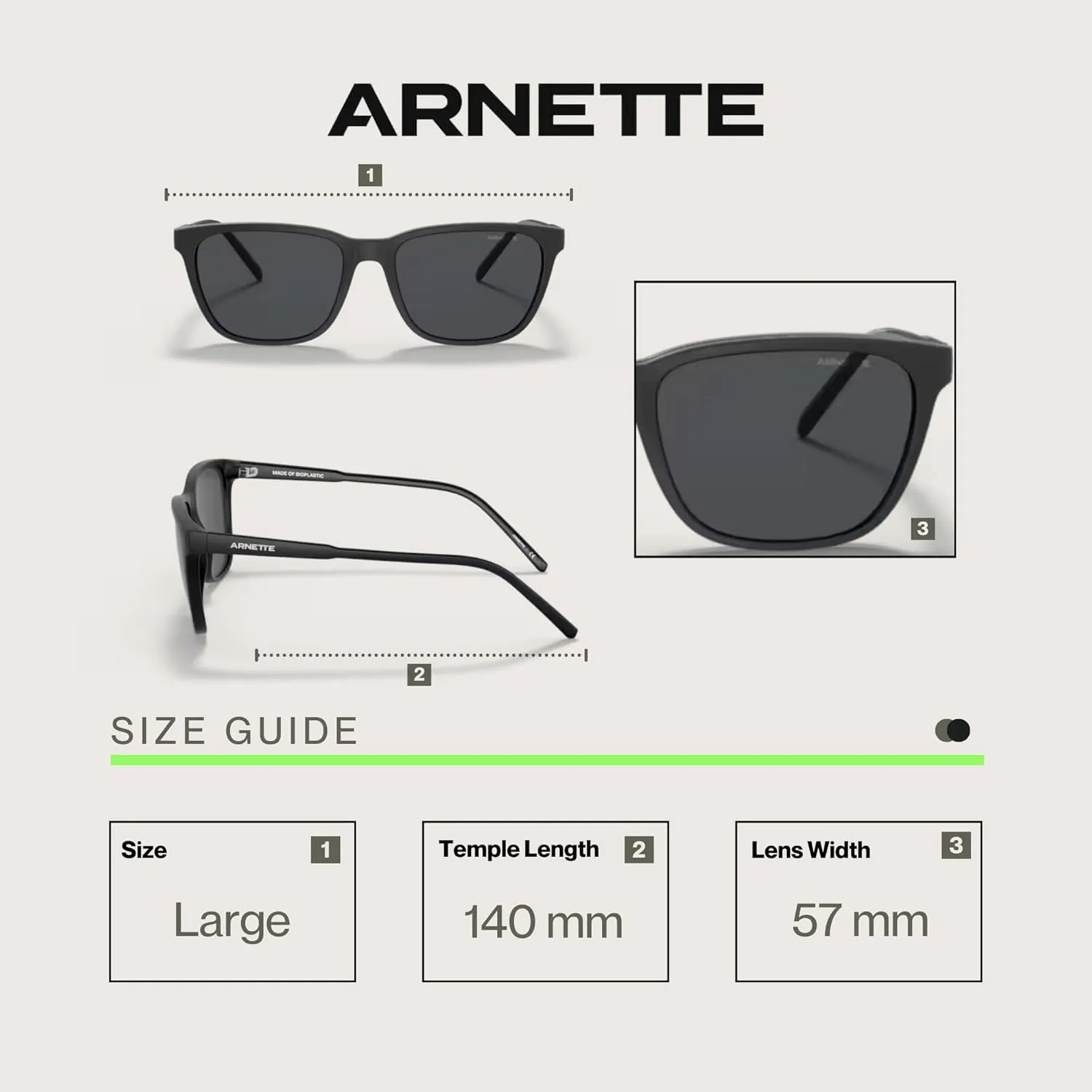 ARNETTE Cortex AN4291 Square Sunglasses for Men for Women   BUNDLE With Designer iWear Complimentary Eyewear Kit