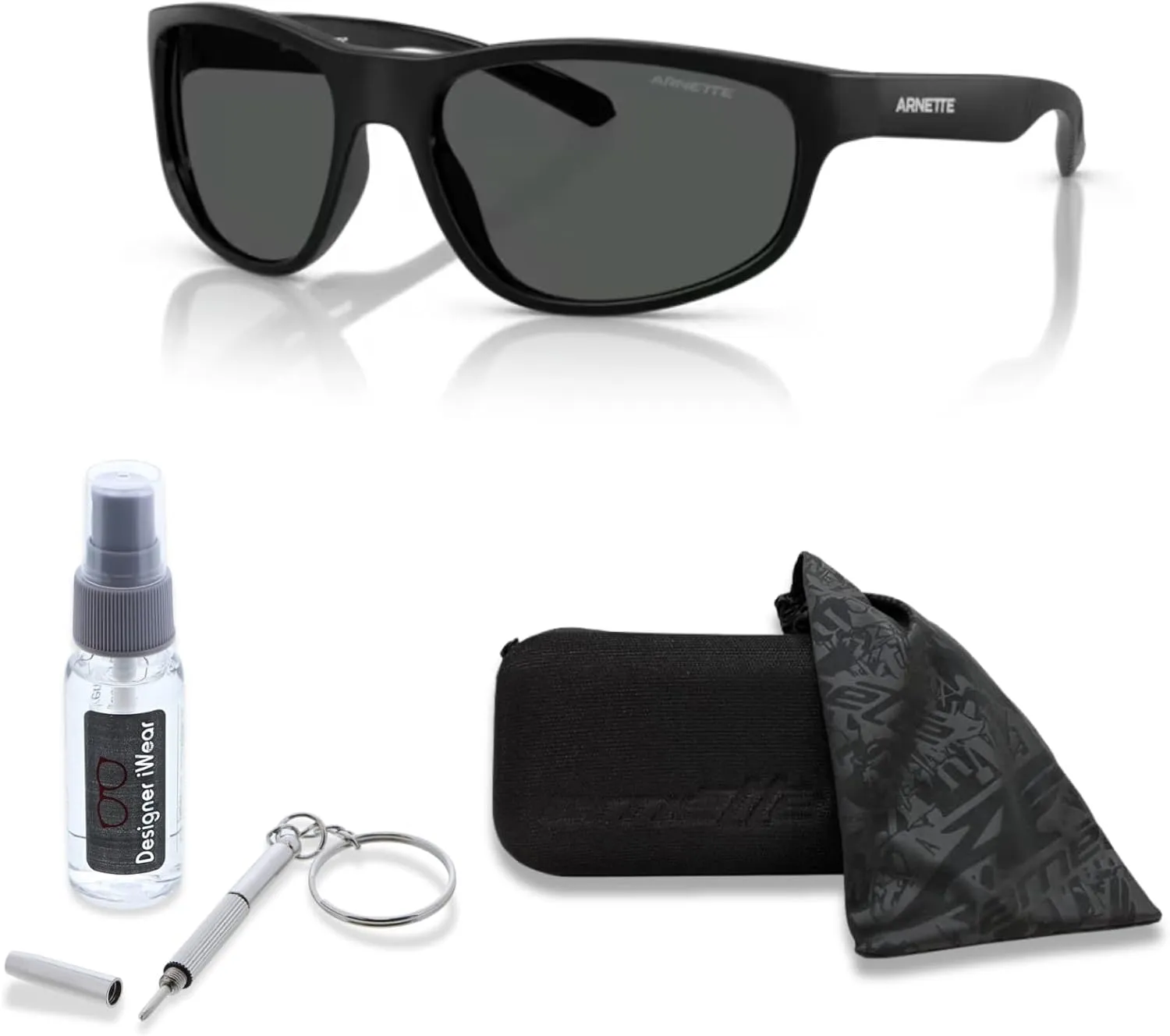 ARNETTE E.Z. AN4351 Round Sunglasses for Men   BUNDLE WIth Designer iWear Complimentary Eyewear Kit