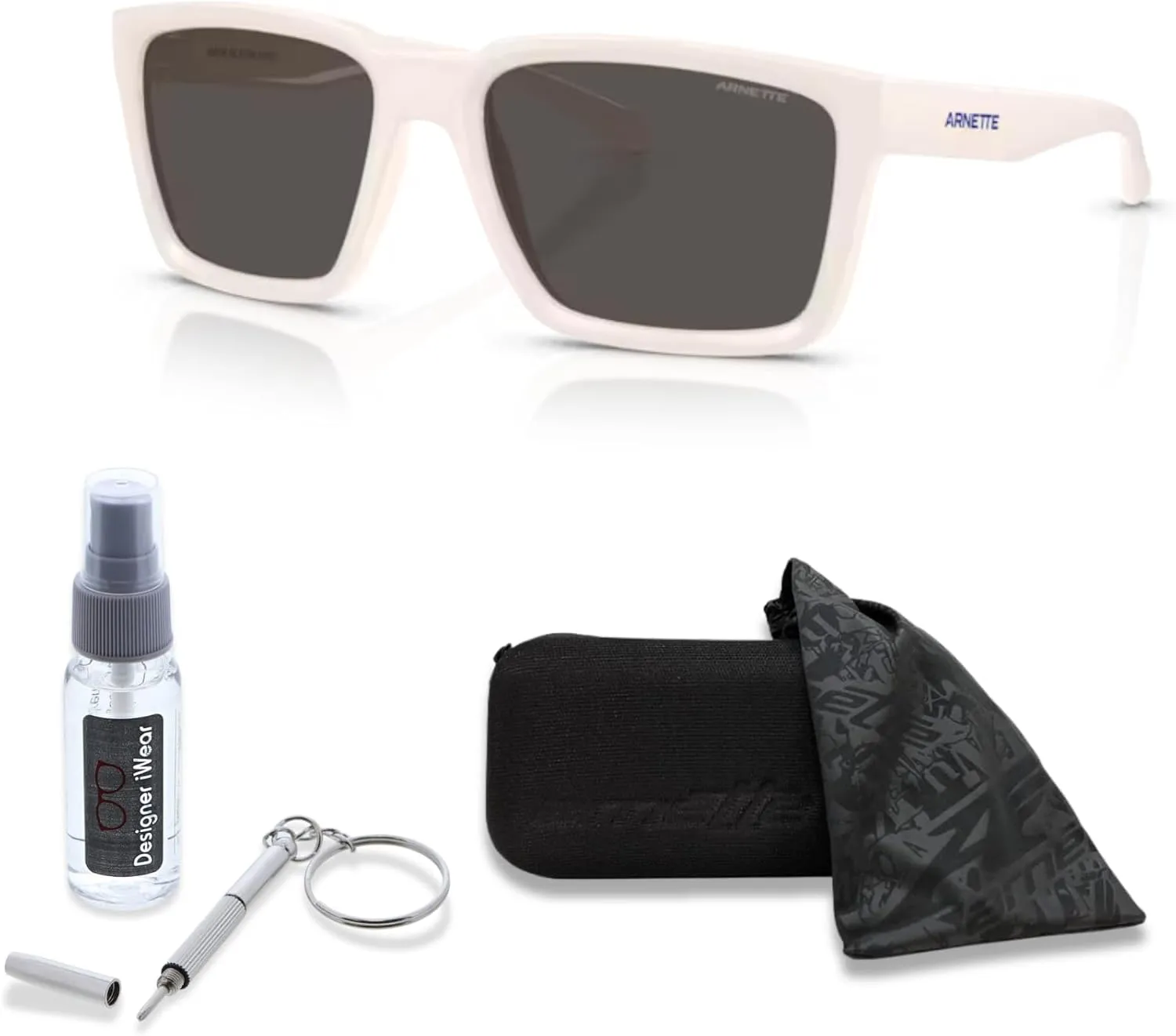 ARNETTE Plot Twist AN4346 Square Sunglasses for Men   BUNDLE WIth Designer iWear Complimentary Eyewear Kit
