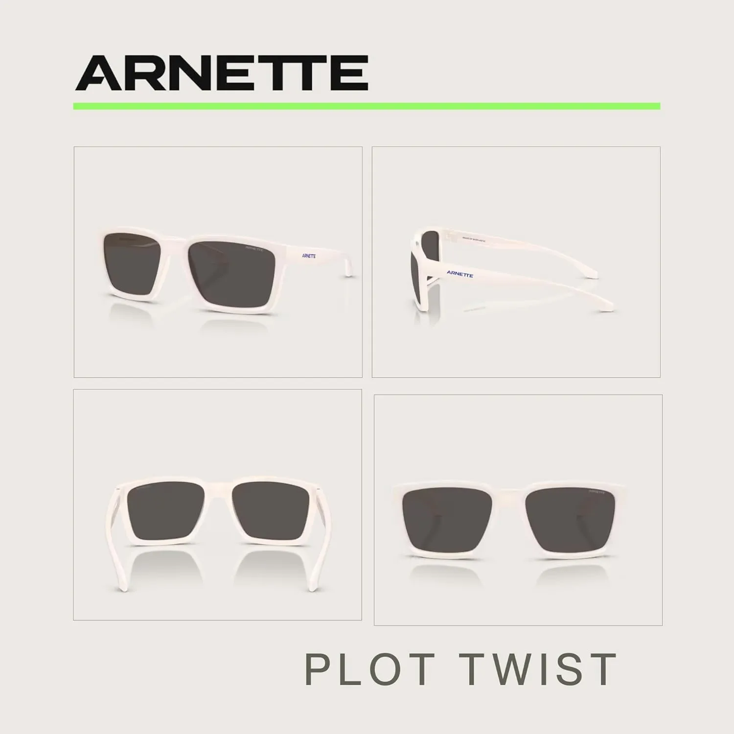 ARNETTE Plot Twist AN4346 Square Sunglasses for Men   BUNDLE WIth Designer iWear Complimentary Eyewear Kit
