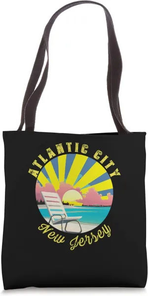 Atlantic City Retro Sunset & Beach Vacation Tote Bag
