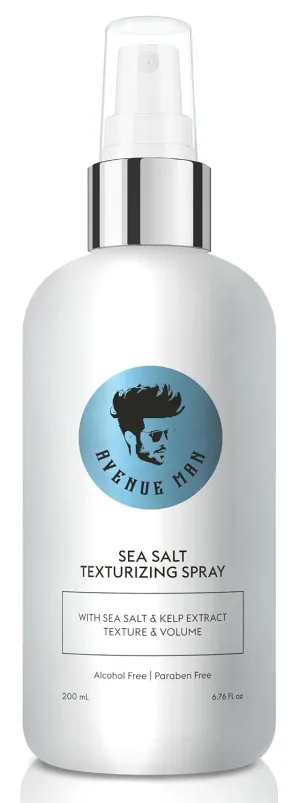 Avenue Man Sea Salt Spray for Men - Texturizing & Thickening Sea Salt Hair Spray for Men with Kelp and Brown Seaweed Extract - Paraben, Sulfate-Free - Add Volume and Texture Beach Hairspray 6.76 Oz