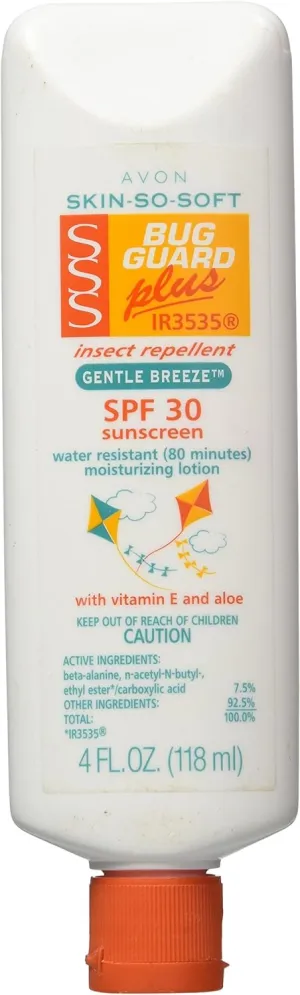 Avon SKIN-SO-SOFT Bug Guard PLUS IR3535® Insect Repellent Moisturizing Lotion - SPF 30 Gentle Breeze, 4 oz