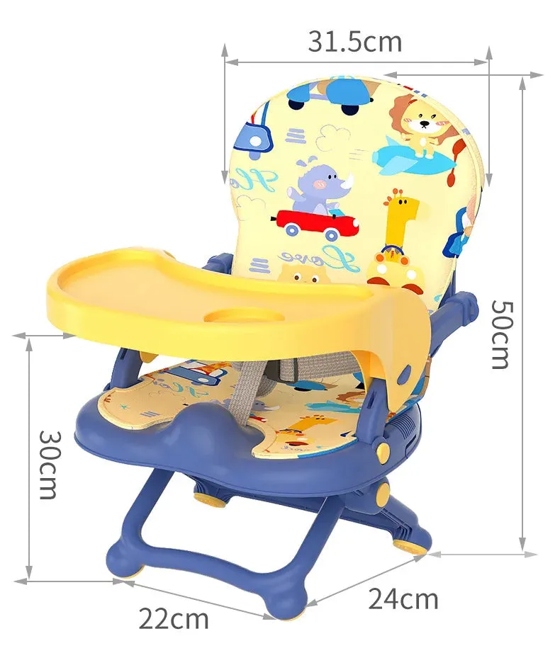 Baby Foldable Booster Dining Chair Portable Navy Blue - Sunshine