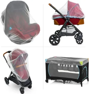 Baby Mosquito Net for Stroller, Carrier & Bassinet – Elastic Drawstring for Snug Fit Netting - Infant Bug Net for Jogger, Car Seat & Pack N Play – 1000 Mesh Toddler Canopy & Gift Packaging