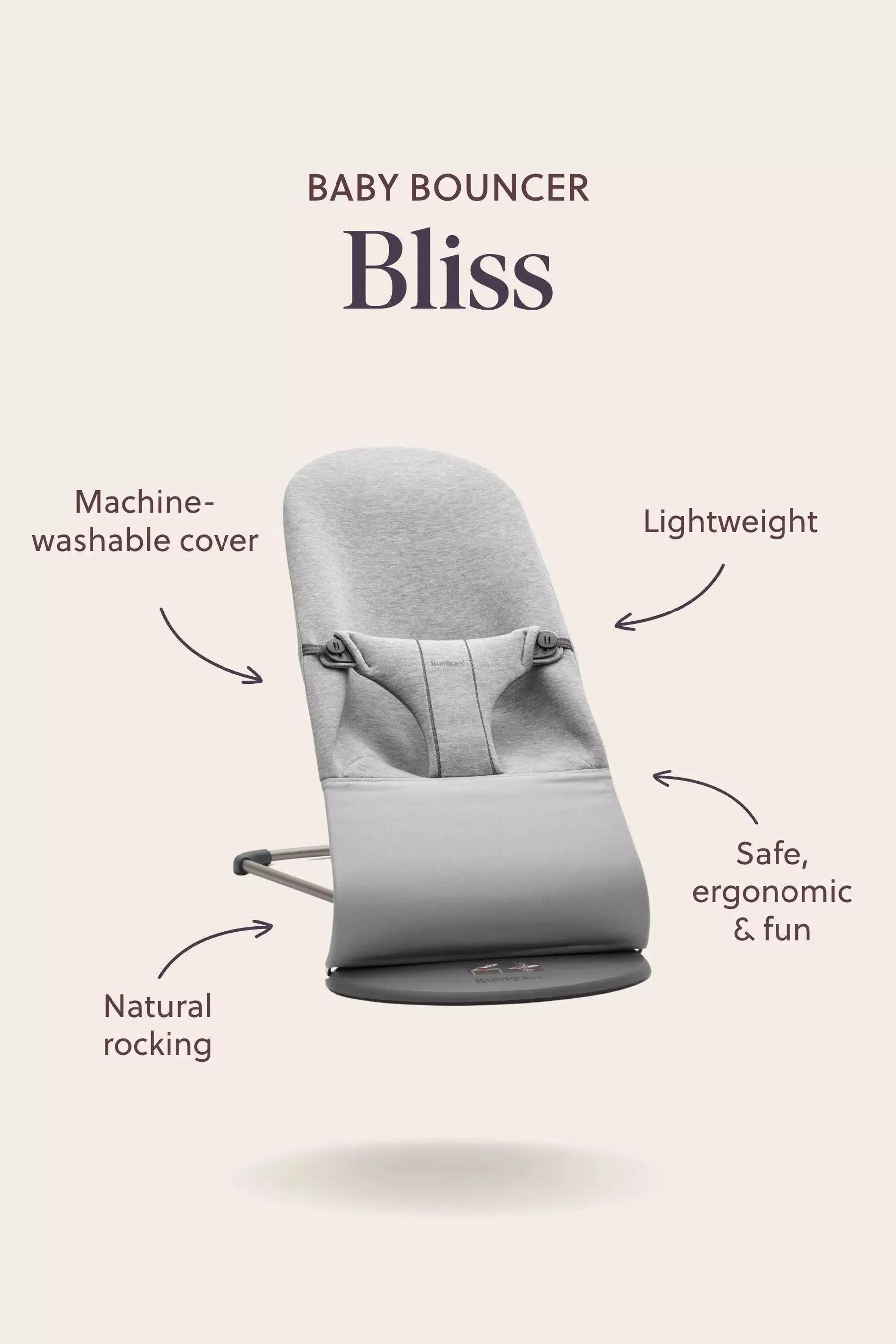 Babybjorn Bouncer Bliss Woven -Petal quilt - Sand Grey