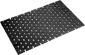 Bamboo Bath Mat Bathroom Rugs Floor Wood Shower Bathtub Waterproof Non Slip Accessories 16x24 Inch Easy to Clean,Black,1 pc