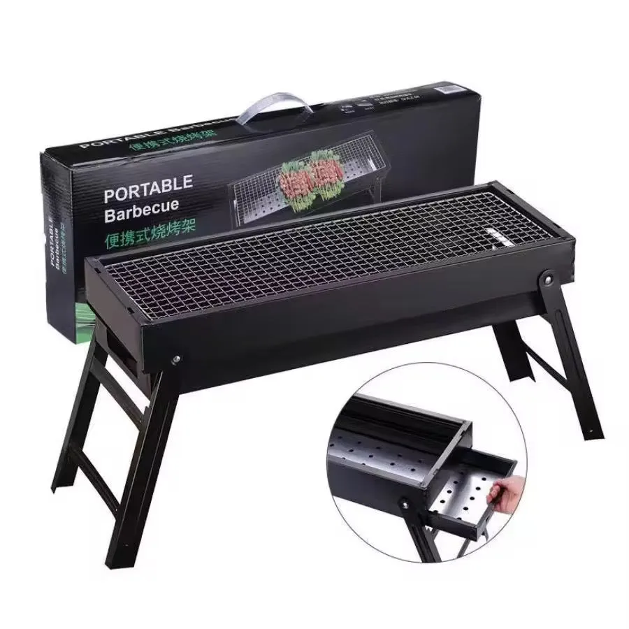 Barbecue Outdoor Charcoal Grill Portable Barbecue Grill Outdoor Camping Patio Large Iron Charcoal Grill for Backyard Portable BBQ with Drawable Charcoal Drawer