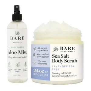 Bare Botanics Aloe Vera Mist   Lavender Tea Tree Body Salt Scrub