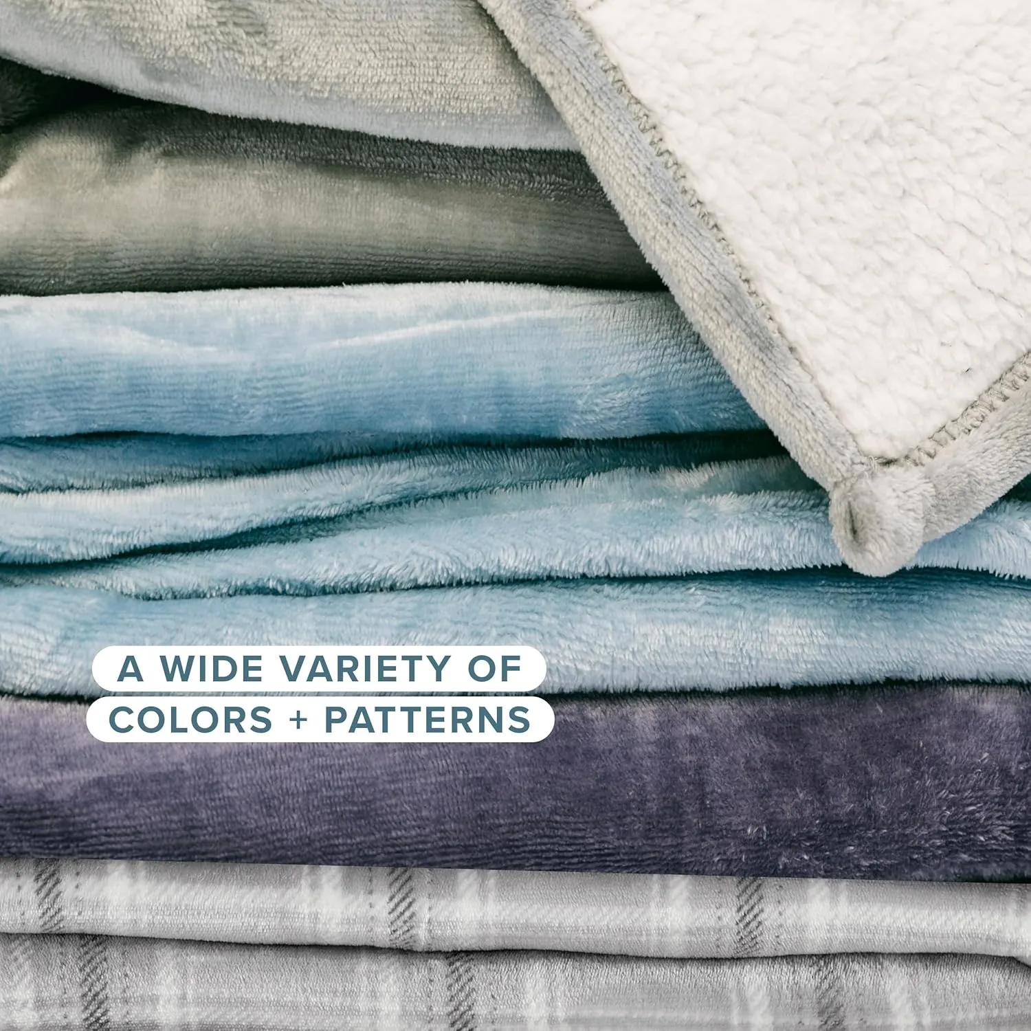 Bare Home Sherpa Fleece Blanket - Twin/Twin Extra Long - Blanket for Bed, Sofa, Couch, Camping, Travel, and Gifts - Warm & Lightweight - Fluffy & Soft - Reversible (Twin/Twin XL, Caribbean Sea)