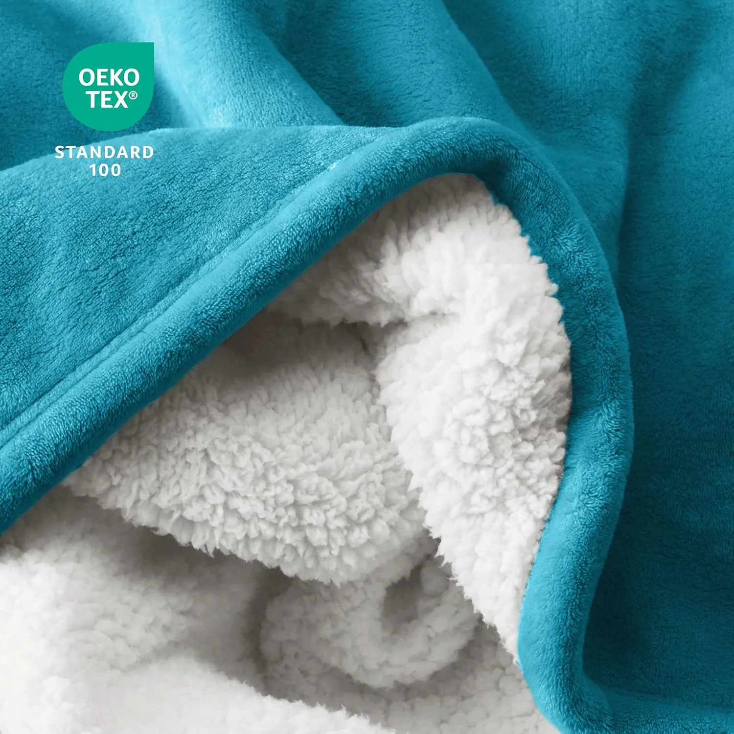 Bare Home Sherpa Fleece Blanket - Twin/Twin Extra Long - Blanket for Bed, Sofa, Couch, Camping, Travel, and Gifts - Warm & Lightweight - Fluffy & Soft - Reversible (Twin/Twin XL, Caribbean Sea)