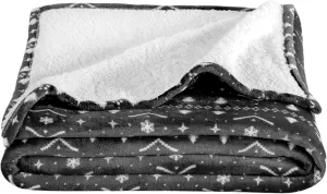 Bare Home Sherpa Fleece Blanket - Twin/Twin Extra Long - Blanket for Bed, Sofa, Couch, Camping, Travel, and Gifts - Warm & Lightweight - Fluffy & Soft - Reversible (Twin/Twin XL, Winter Alpine)