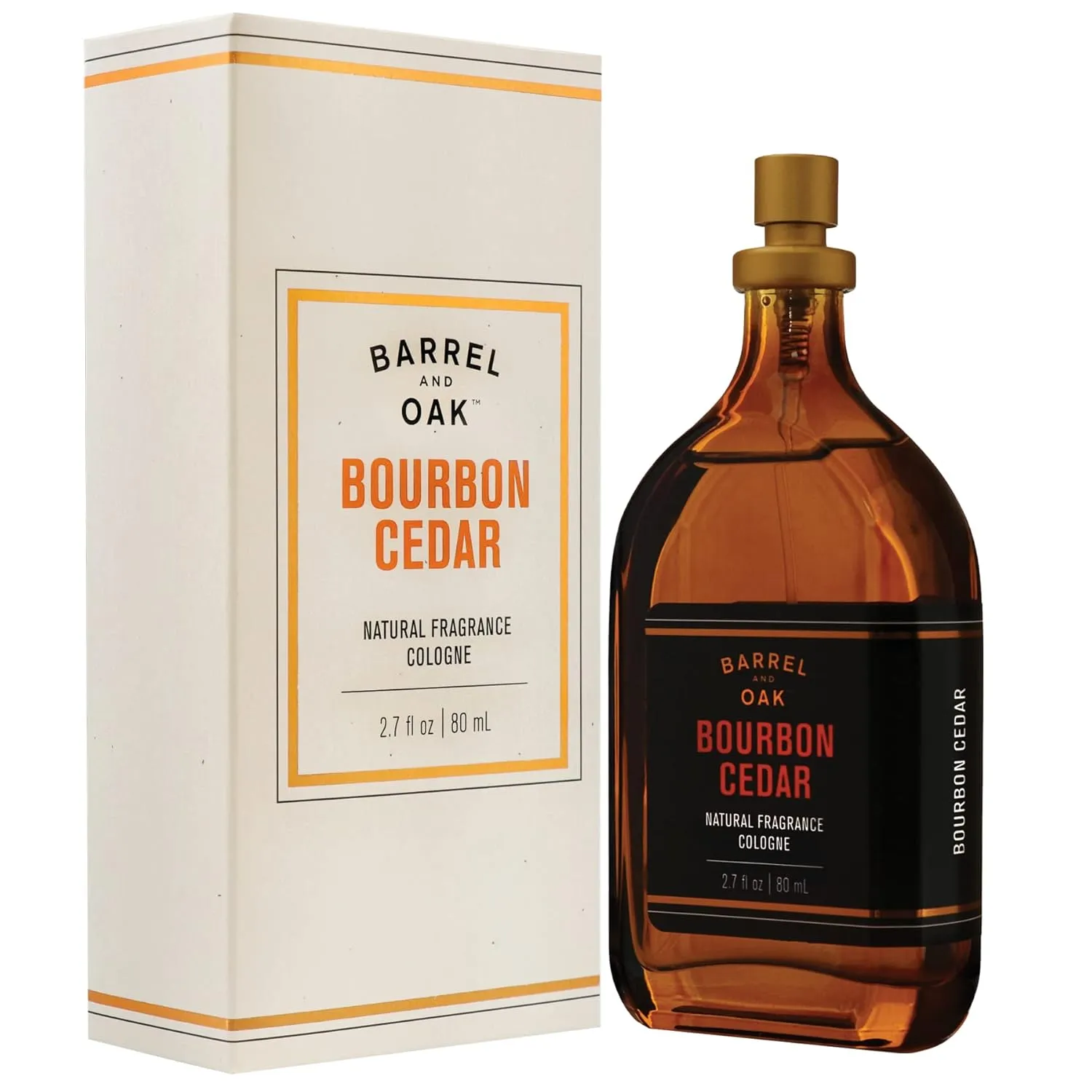 Barrel and Oak - Natural Fragrance, For Men, Eau de Cologne, Essential Oil-Based Scent, Cedarwood & Bourbon Aroma, Subtle Earthy Fragrance, Paraben Free, Vegan (Bourbon Cedar, 2.7 oz)