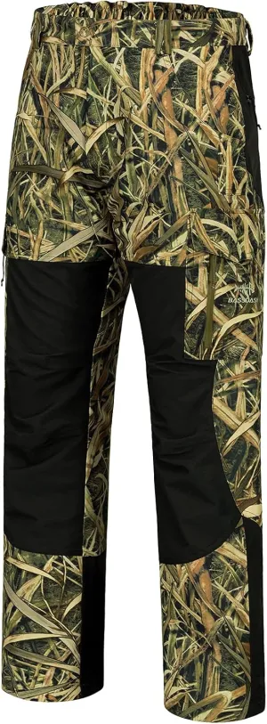 BASSDASH Splice Men’s Waterproof Breathable Hunting Pants Ripstop Camo Fishing Rain Pant