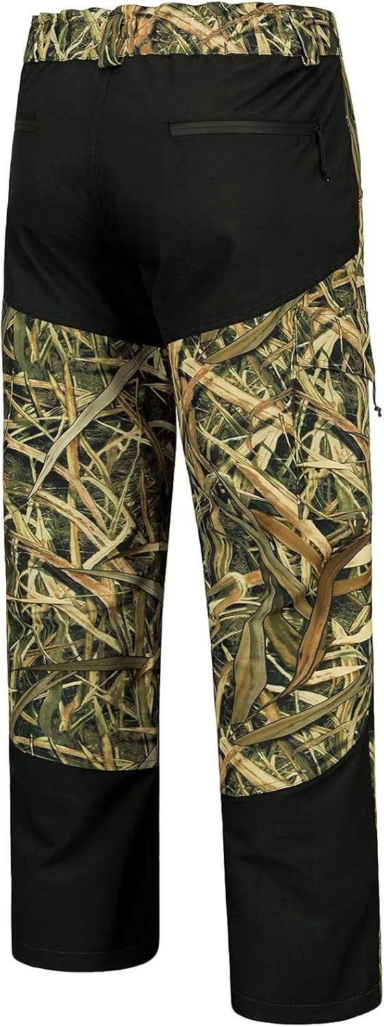 BASSDASH Splice Men’s Waterproof Breathable Hunting Pants Ripstop Camo Fishing Rain Pant