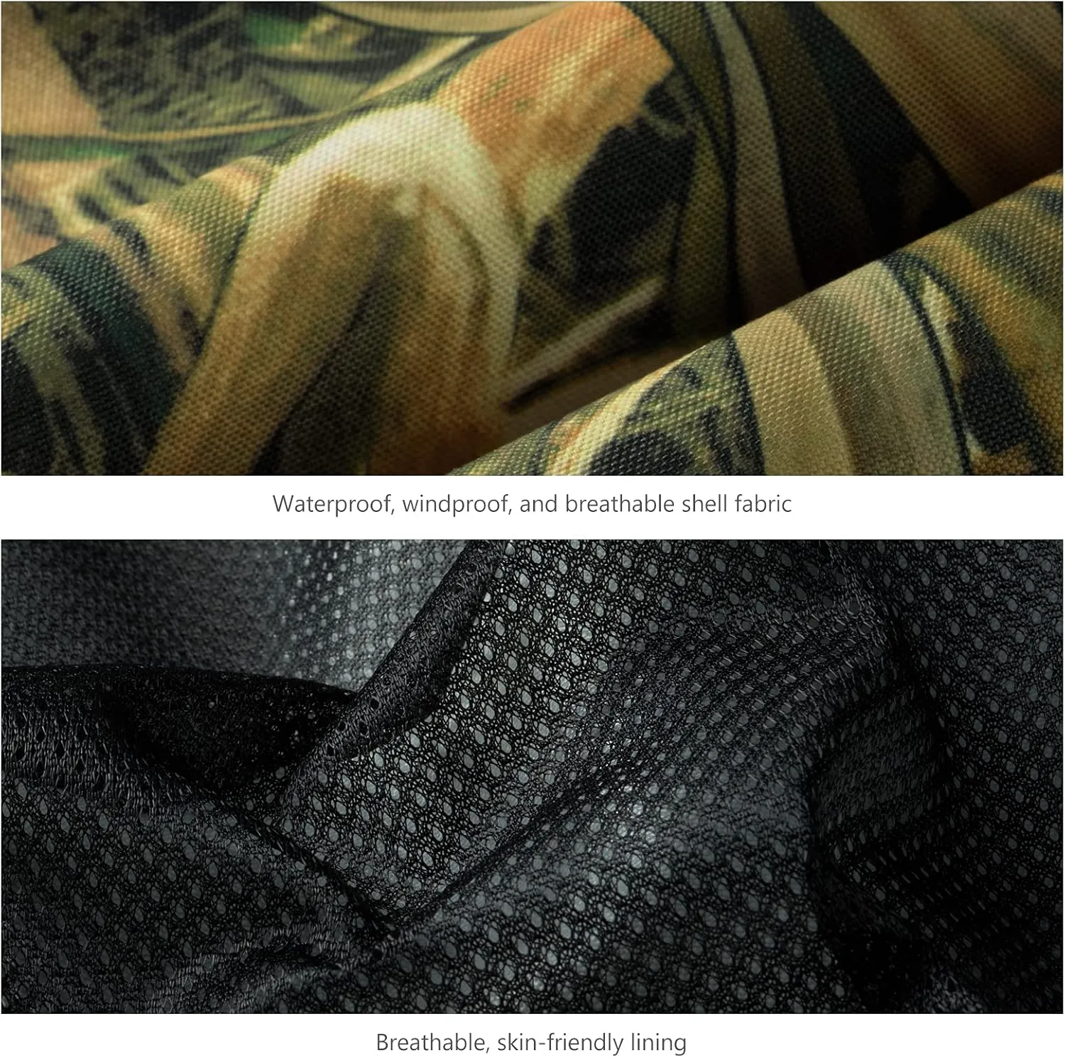 BASSDASH Splice Men’s Waterproof Breathable Hunting Pants Ripstop Camo Fishing Rain Pant