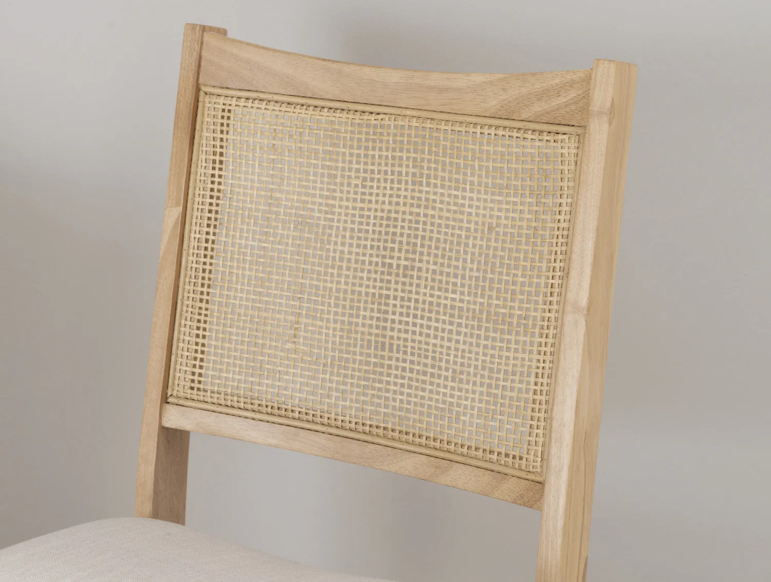 Bauer Fabric Cane Folding Dining Chair - Natural|Chaise de salle à manger pliante Bauer en tissu et en cannage - naturelle