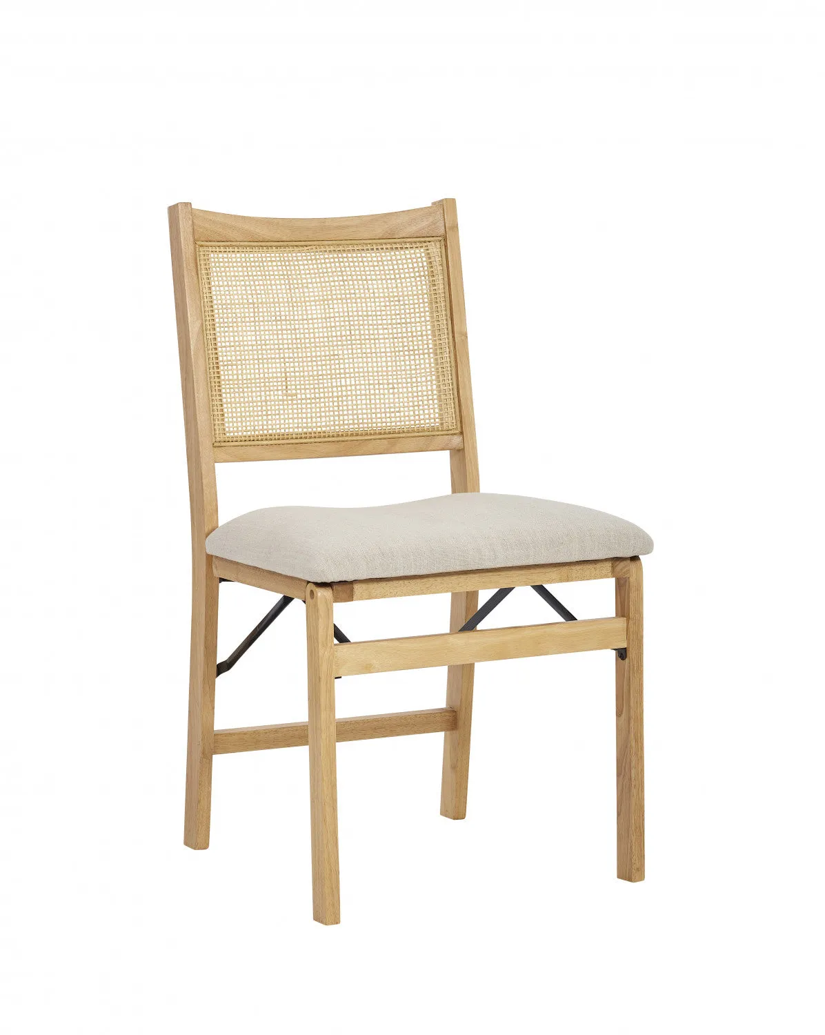 Bauer Fabric Cane Folding Dining Chair - Natural|Chaise de salle à manger pliante Bauer en tissu et en cannage - naturelle