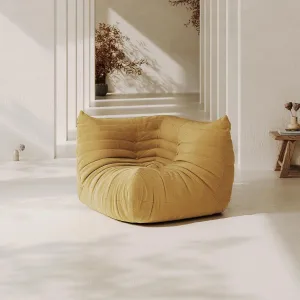 Bean Bag Chair for Adults Fireside Sofa Floor Lazy Couches with Ergonomic Corduroy Cozy Memory Foam Lounger Couch for Dorm, Apartment and Gaming Venue,Yellow