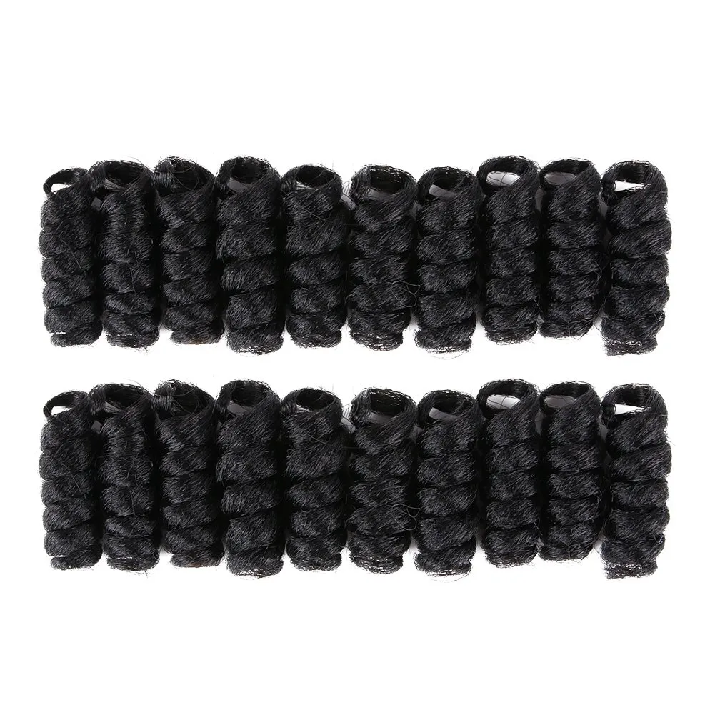 BECUS 5Packs 20 Roots/pack 10inches Short Natural Black (12mm) Crochet Braids Hair Afro Bouncy Wave Synthetic Hair Extensions