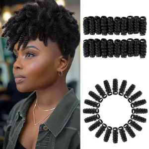 BECUS 5Packs 20 Roots/pack 10inches Short Natural Black (12mm) Crochet Braids Hair Afro Bouncy Wave Synthetic Hair Extensions