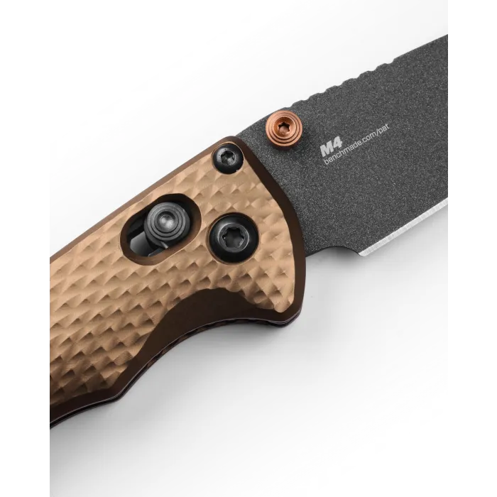 Benchmade 290BK-1 Full Immunity Black CPM-M4 Dark Earth Handle 2.49'' Plain Edge Pocket Knife with Benchmade Blue Lube Lubricant for knives 37ml 1.25fl oz (Made in USA)