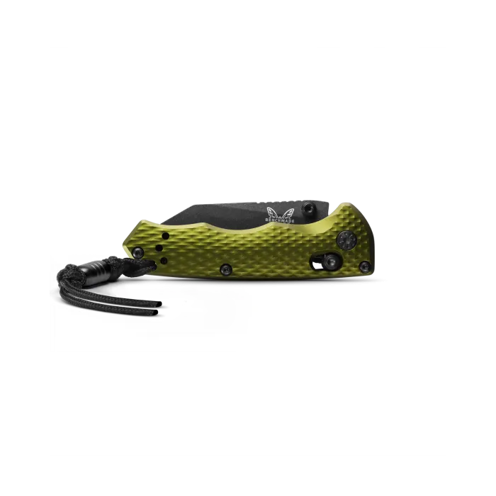 Benchmade 290BK-2 Full Immunity Black CPM-M4 Woodland Green Handle 2.49'' Plain Edge Pocket Knife with Benchmade Blue Lube Lubricant for knives 37ml 1.25fl oz (Made in USA)