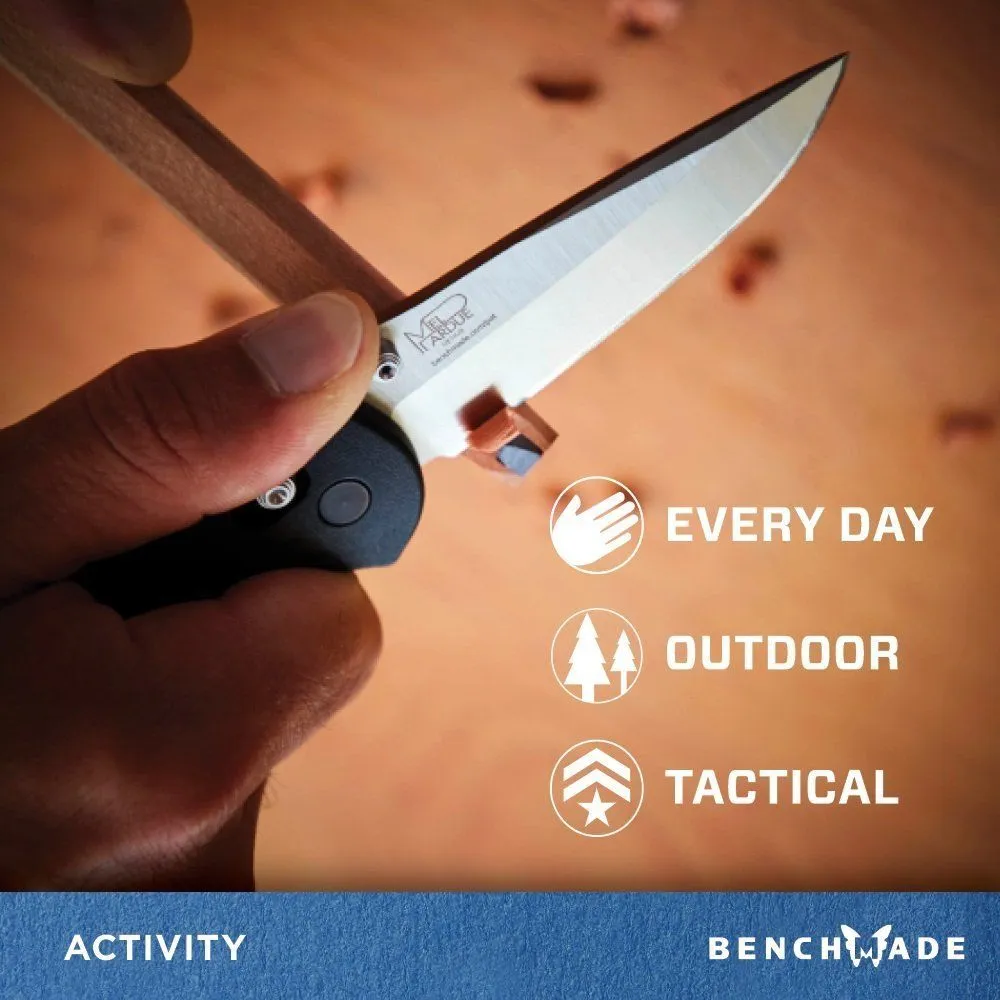 Benchmade 551 Griptilian Plain Drop-Point Satin Finish Knife Black Nylon Handle