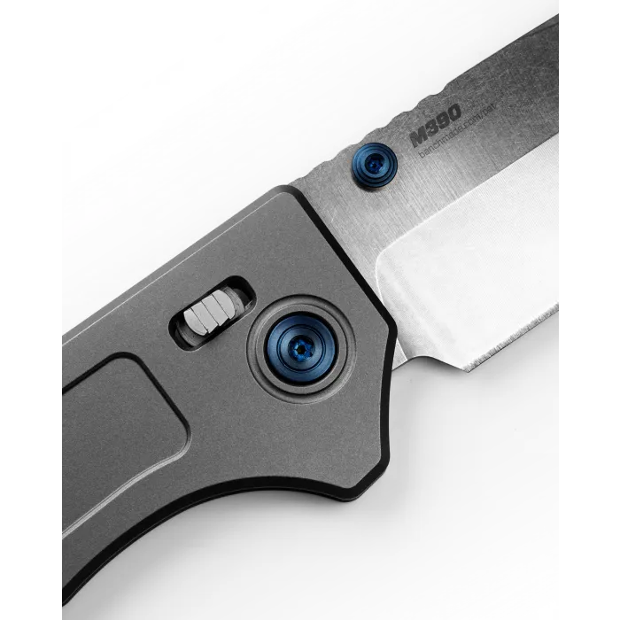 Benchmade 748 Narrows Titanium M390 3.43" Drop Point Plain Edge Pocket Knife