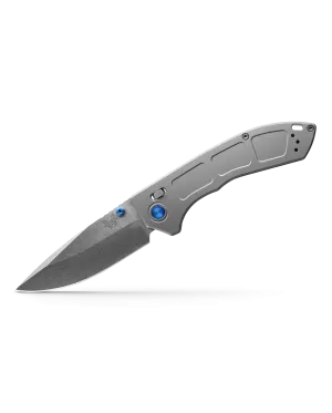 Benchmade 748 Narrows Titanium M390 3.43" Drop Point Plain Edge Pocket Knife