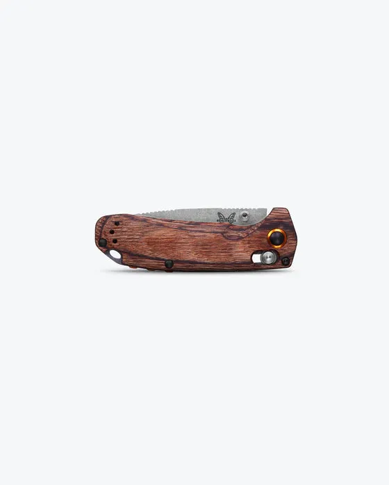 Benchmade North Fork Stablized Wood 2.97" Plain Edge Drop-Point Folding Pocket Knife (15032)