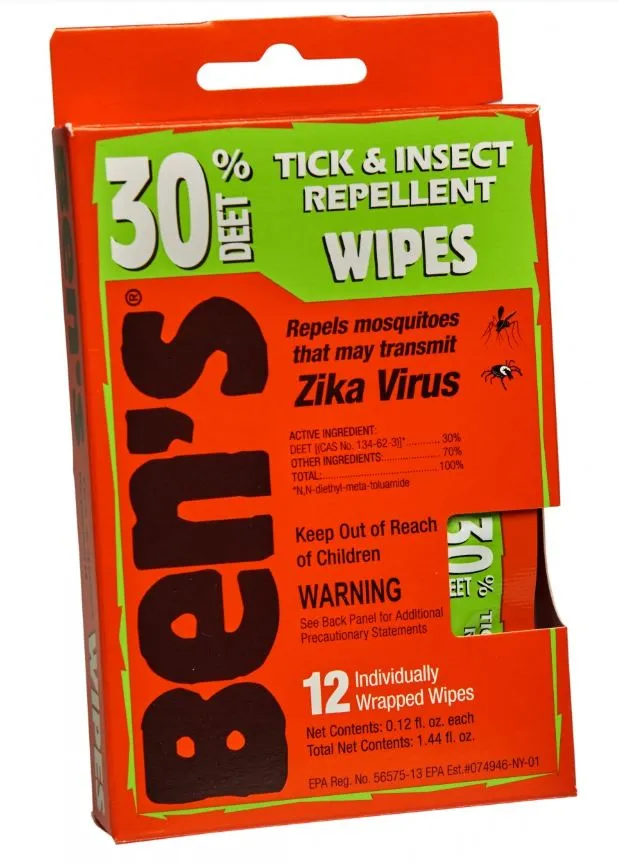 Ben's 30 Deet Tick & Insect Repellent Wipes
