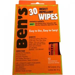Ben's® 30 Tick & Insect Repellent Wipes 12/box
